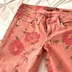 🌸 Lucky Brand Peach Floral Skinny Jeans 🌸